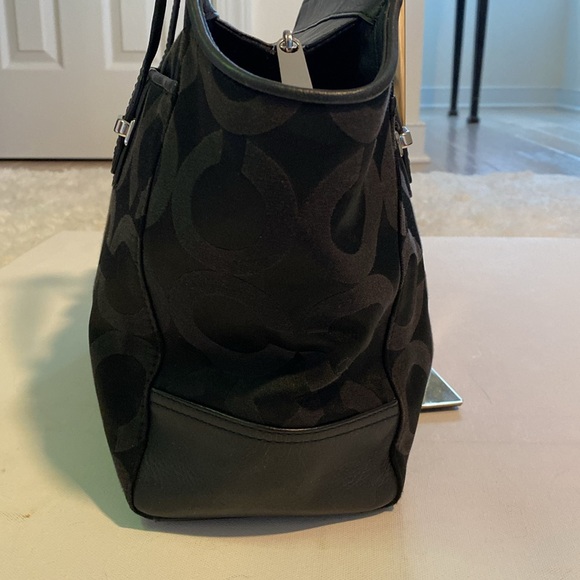 Coach Taylor Alexis Satchel Black with Brown C Logo Jacquard - Picture 6 of 11